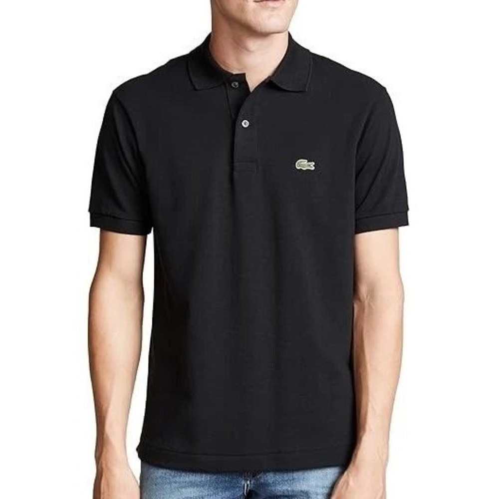 NWT Lacoste Polo Shirt Men's XL Black 100% Cotton Classic Fit Short Sleeve
